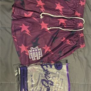 Eric Emanuel Kids Shorts in Purple and Pink Star Pattern